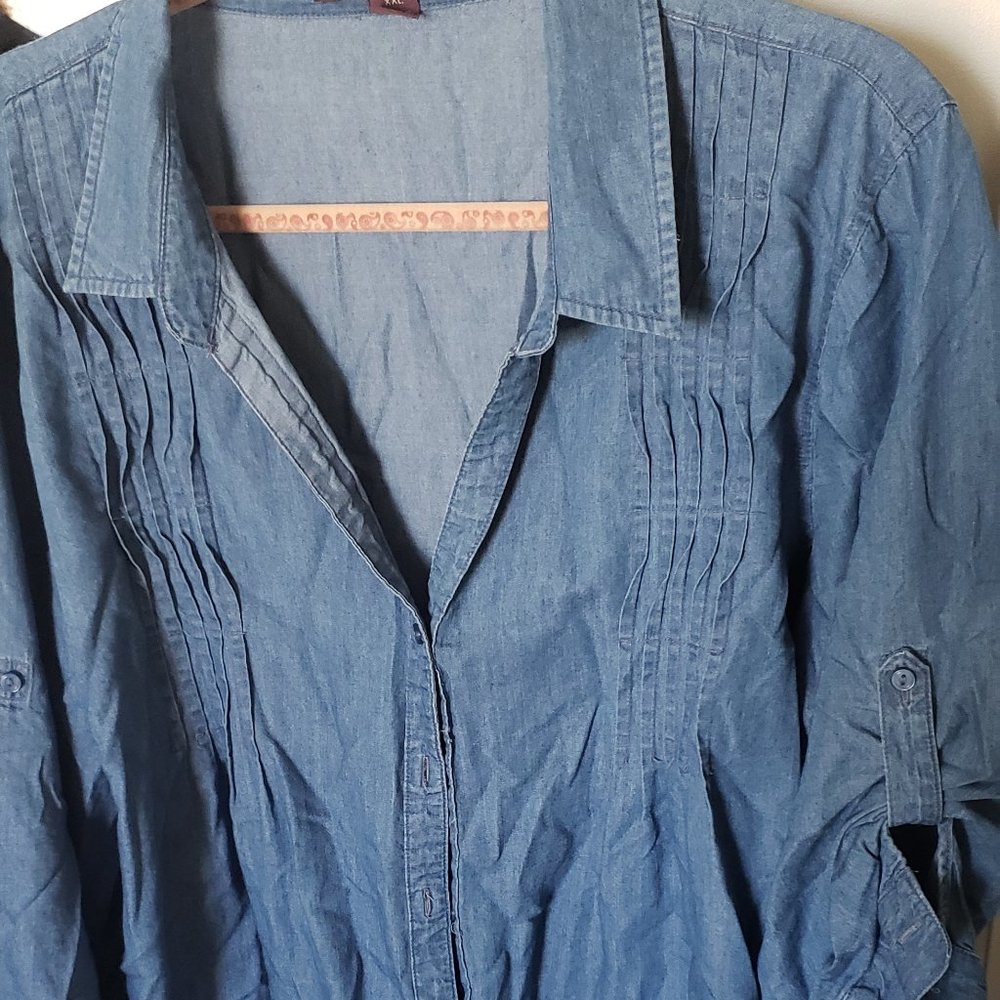 V-Neck Button Down